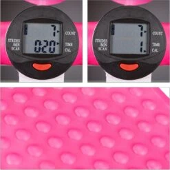 Relaxdays Swing Stepper - 2 Weerstandsbanden - Fitness Stepper - Display - Diverse Kleuren - Roze -Merkloos Winkel 1200x1198 80