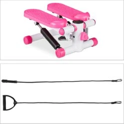 Relaxdays Swing Stepper - 2 Weerstandsbanden - Fitness Stepper - Display - Diverse Kleuren - Roze -Merkloos Winkel 1200x1198 81