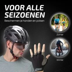 Rebela | Fietshandschoenen | MTB Handschoenen | Unisex | Custom Anti-Slip Half Finger Bike Cycling Gloves | Blauw | Maat M -Merkloos Winkel 1200x1199 1