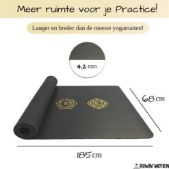 Flowin'Motion® Studio Yoga Mat - Superieure Grip - Extra Breed En Lang - Fitness Mat - Anti Slip - Sport Mat - Natuur Rubber - Planeetvriendelijk - Zwart Met Goud - 185cm X 68cm X 4,2mm -Merkloos Winkel 1200x1199 42