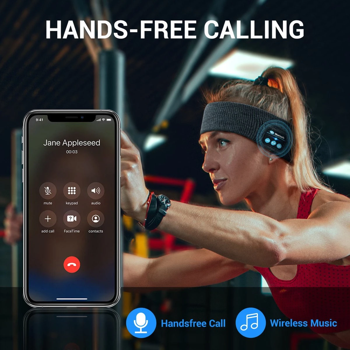 Femur®️ Haarband - Zweetband - Bluetooth Haarband - Muziek Haarband - Koptelefoon - Slaapmasker - Slaap Koptelefoon - Grijs 6 Femur®️ Haarband - Zweetband - Bluetooth Haarband - Muziek Haarband - Koptelefoon - Slaapmasker - Slaap Koptelefoon - Grijs - Afbeelding 4