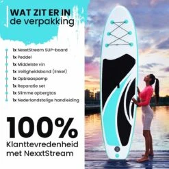 NexxtStream SUP Board - Opblaasbaar Paddle Board - Stand Up Paddle Boards - Opvouwbaar - Incl. Opbergtas - 320 X 81 CM - Groen -Merkloos Winkel 1200x1200 1439