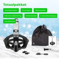 Nuvance - Snorkelmasker Incl Oordoppen - One Size Fits All - Duikmasker - Duikbril Met Snorkel - Snorkelset Voor Kinderen - Zwart -Merkloos Winkel 1200x1200 1472
