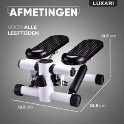 Luxari - 2-in-1 Verstelbare Weerstand - Stepper - Computer - 2 Weerstandskabels - Zwart/wit - Mini Stepper - Aerobic Stepper -Merkloos Winkel 1200x1200 1621