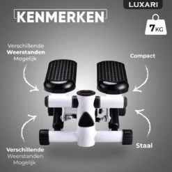 Luxari - 2-in-1 Verstelbare Weerstand - Stepper - Computer - 2 Weerstandskabels - Zwart/wit - Mini Stepper - Aerobic Stepper -Merkloos Winkel 1200x1200 1622