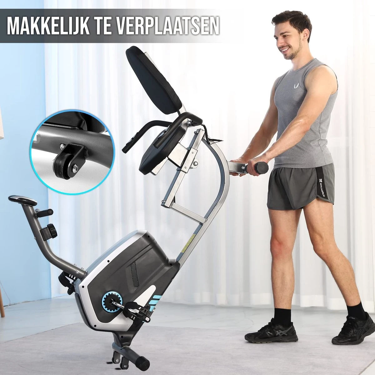 Ligfiets - FitBoostR Recumbent Bike - Hometrainer - 8 Trainingsniveaus - Met Hartslagsensor - Fitness Fiets 6 Ligfiets - FitBoostR Recumbent Bike - Hometrainer - 8 Trainingsniveaus - Met Hartslagsensor - Fitness Fiets - Afbeelding 4