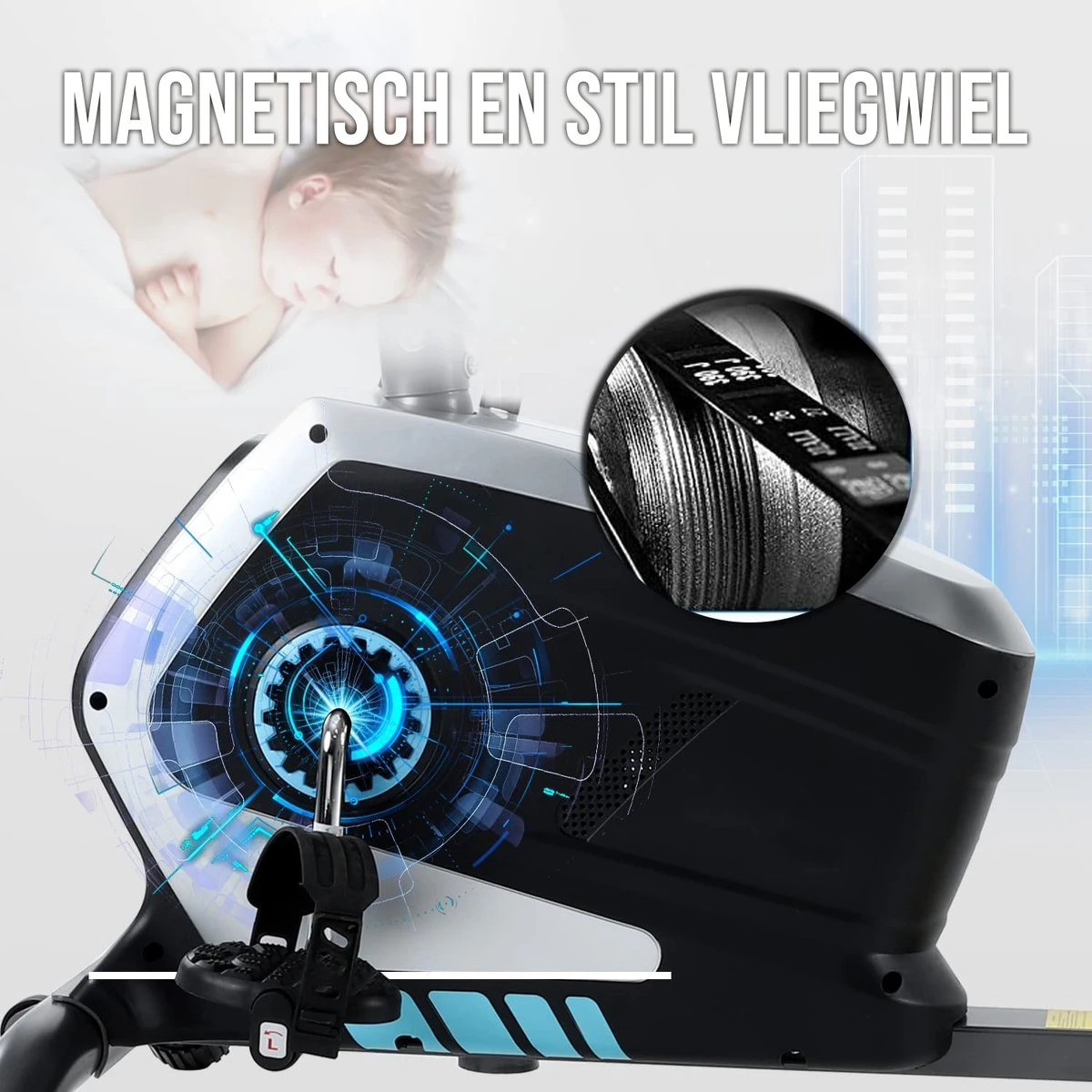 Ligfiets - FitBoostR Recumbent Bike - Hometrainer - 8 Trainingsniveaus - Met Hartslagsensor - Fitness Fiets 9 Ligfiets - FitBoostR Recumbent Bike - Hometrainer - 8 Trainingsniveaus - Met Hartslagsensor - Fitness Fiets - Afbeelding 7