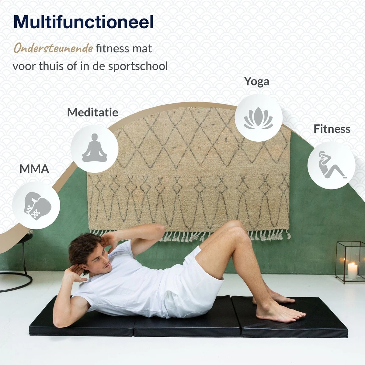 Yoga Mat Opvouwbaar Yogamat Fitness Mat Fitnessmat - Sport Mat - Fitnessmat Opvouwbaar - Multifunctioneel - 3-delig - 180x60cm - 5cm Dik - Zwart - Belum 6 Yoga Mat Opvouwbaar Yogamat Fitness Mat Fitnessmat - Sport Mat - Fitnessmat Opvouwbaar - Multifunctioneel - 3-delig - 180x60cm - 5cm Dik - Zwart - Belum - Afbeelding 4