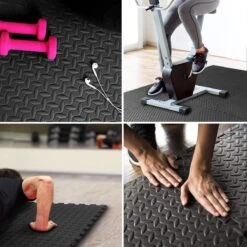 SWILIX ® Puzzelmat - 9 Stuks - 180x180 X1.2 (9 X 60x60cm) - 3,25 M2 - Zachte Vloermat - Zwart -Merkloos Winkel 1200x1200 1777