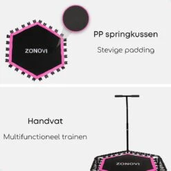 Zonovi Fitness Trampoline 250 Kilo – Mini Trampoline – Kleine Trampoline – Sport Trampoline – Met Elastieken – Zwart – Roze – 106 Cm – 42 Inch. -Merkloos Winkel 1200x1200 1799