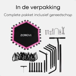 Zonovi Fitness Trampoline 250 Kilo – Mini Trampoline – Kleine Trampoline – Sport Trampoline – Met Elastieken – Zwart – Roze – 106 Cm – 42 Inch. -Merkloos Winkel 1200x1200 1800
