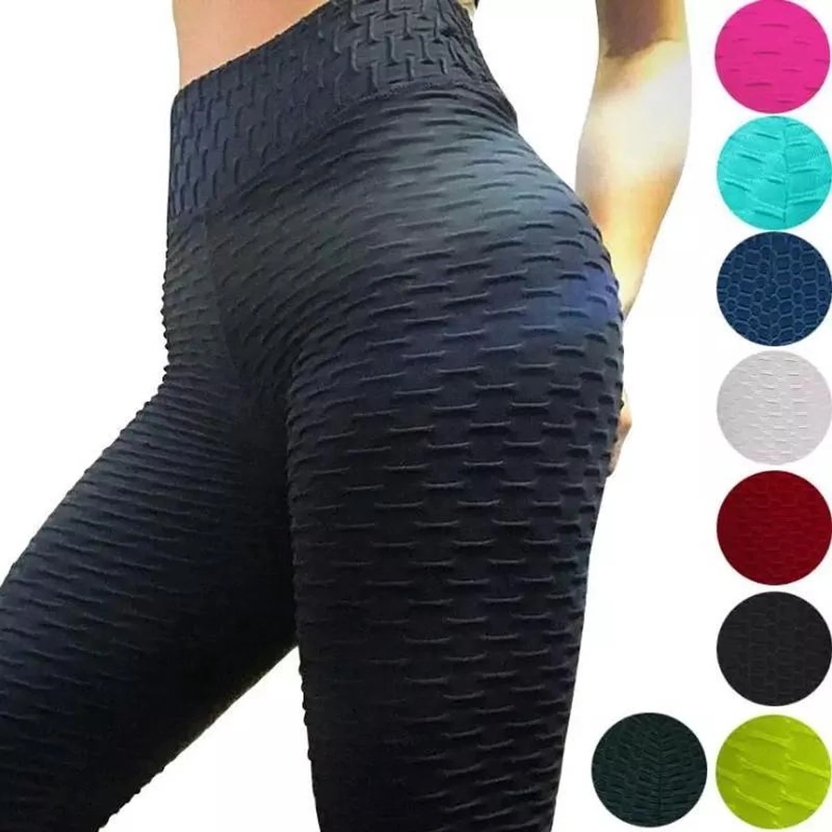 Sportlegging-Yoga -Scrunch Butt-High Waist- Absorberend- Anti Cellulite Legging-Gym Sports -Legging Fitness Wear-Zwart- Maat XL 5 Sportlegging-Yoga -Scrunch Butt-High Waist- Absorberend- Anti Cellulite Legging-Gym Sports -Legging Fitness Wear-Zwart- Maat XL - Afbeelding 3