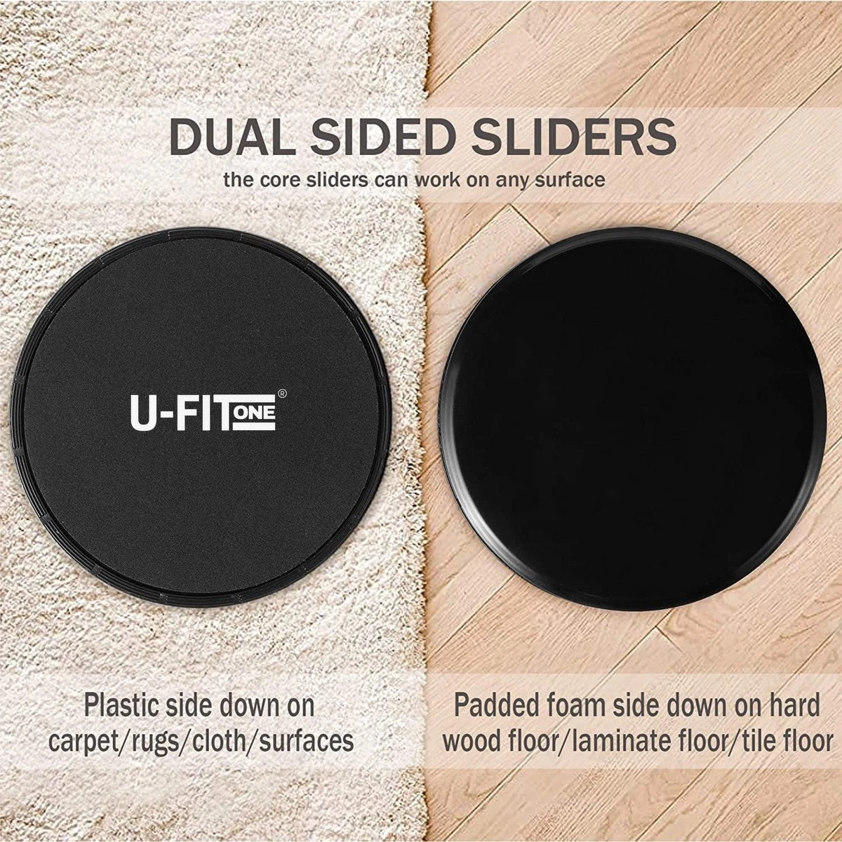 U Fit One® Resistance Band & Fitness Sliders Set- Booty Band & Core Sliders - Sliding Pads - Discs - Core Trainer - Buikspier - Thuis Sporten - Weerstandsbanden - Ufitone 9 U Fit One® Resistance Band & Fitness Sliders Set- Booty Band & Core Sliders - Sliding Pads - Discs - Core Trainer - Buikspier - Thuis Sporten - Weerstandsbanden - Ufitone - Afbeelding 7
