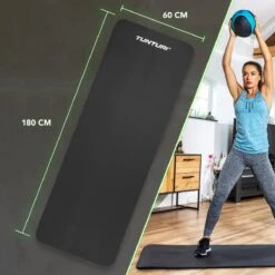 Tunturi Fitnessmat - Yogamat - Sportmat Gemaakt Van Zacht NBR Materiaal - 180 X 60 X 1,5cm - Zwart - Incl. Gratis Fitness App -Merkloos Winkel 1200x1200 1887