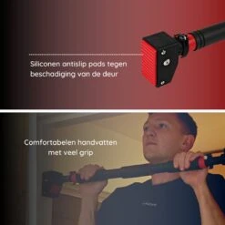 JPS Sports® Pull Up Bar - Optrekstang Deur - Zonder Montage - Verstelbaar Van 72 Cm Tot 96 Cm - Zwart/Rood -Merkloos Winkel 1200x1200 1902