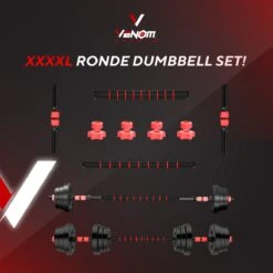 Venom Sports Verstelbare Dumbbell Set Tot 40kg – Professionele 2-in-1 Halterset Gewichten – Gebruiksvriendelijke Fitness Stang – Verstelbare Dumbbellset – Home Gym – Krachttraining – Rood -Merkloos Winkel 1200x1200 1921