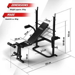 Physionics - Multifunctionele Halterbank - Butterfly Oefening, Sit-ups - Krachttraining - Training Benen - Verstelbare Rugleuning In 4 Standen, Maximum Draagvermogen 255kg - Zwart 25 Physionics - Multifunctionele Halterbank - Butterfly Oefening, Sit-ups - Krachttraining - Training Benen - Verstelbare Rugleuning In 4 Standen, Maximum Draagvermogen 255kg - Zwart -Merkloos Winkel 1200x1200 1969