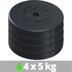ScSPORTS® Gewichten Set 20 KG - Kunststof - 4 X 5 Kg - 30 Mm - Halterschijven -Merkloos Winkel 1200x1200 1998