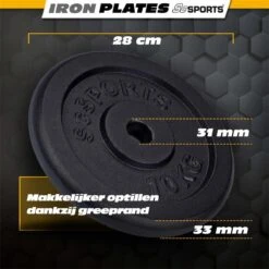 ScSPORTS® Gewichten Set 20 Kg - 2 X 10 Kg Halterschijf - Gietijzer - Boring 30 Mm - Zwart -Merkloos Winkel 1200x1200 2031