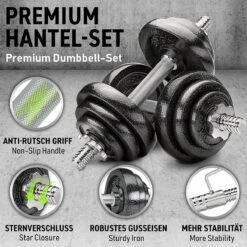 Dumbell Set - Gewichten - Gietijzeren 2-in-1 Verstelbare Halterset 20 Kg -Merkloos Winkel 1200x1200 2044