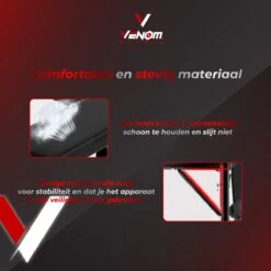 Venom Sports Halterbank – Fitnessbank – Verstelbare Rugleuning – Uiterst Geschikt Voor Gewichten – Incl. Beenhouder – Zachte Handgrepen – PU Kussens – Triangel Structuur – Inklapbaar - Zwart - 182x116x112cm -Merkloos Winkel 1200x1200 2046