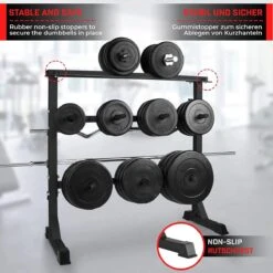 Halterrek - Halterstandaard - Halter Standaard - Dumbbell Rek - Gewichtenrek - 3 Niveaus - Zwart -Merkloos Winkel 1200x1200 2111
