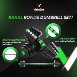 Venom Sports Verstelbare Dumbbell Set Tot 20kg - Professionele 2-in-1 Halterset Gewichten - Gebruiksvriendelijke Fitness Stang - Groen -Merkloos Winkel 1200x1200 2117