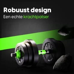 EchoGoods Halterset 30 KG - 2x15 KG - GRATIS Trainingschema - Dumbell Set - Barbell Halterstang Met Gewichten – Verstelbare Dumbells Met Gewichtschijven - Fitness Stang - Black Friday -Merkloos Winkel 1200x1200 2140