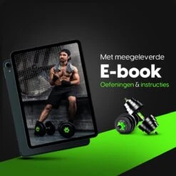 EchoGoods Halterset 30 KG - 2x15 KG - GRATIS Trainingschema - Dumbell Set - Barbell Halterstang Met Gewichten – Verstelbare Dumbells Met Gewichtschijven - Fitness Stang - Black Friday -Merkloos Winkel 1200x1200 2142