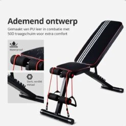 EchoGoods Halterbank - Inclusief Gratis Weerstandbanden En E-book - Fitnessbank - Bench Press - Trainingsbank - Halterbank Verstelbaar - Halterbank Opklapbaar - Rugsteun - Halterbank Gemonteerd + GRATIS E-book -Merkloos Winkel 1200x1200 2165
