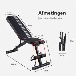 EchoGoods Halterbank - Inclusief Gratis Weerstandbanden En E-book - Fitnessbank - Bench Press - Trainingsbank - Halterbank Verstelbaar - Halterbank Opklapbaar - Rugsteun - Halterbank Gemonteerd + GRATIS E-book -Merkloos Winkel 1200x1200 2168