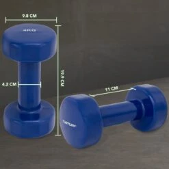 Tunturi Dumbell Set - 2 X 4,0 Kg - Vinyl - Blauw - Incl. Gratis Fitness App -Merkloos Winkel 1200x1200 2174