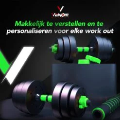 Venom Sports Verstelbare Dumbbell Set Tot 40kg - Professionele 2-in-1 Halterset Gewichten - Gebruiksvriendelijke Fitness Stang - Groen -Merkloos Winkel 1200x1200 2255