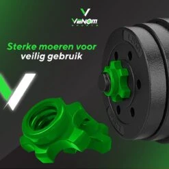 Venom Sports Verstelbare Dumbbell Set Tot 40kg - Professionele 2-in-1 Halterset Gewichten - Gebruiksvriendelijke Fitness Stang - Groen -Merkloos Winkel 1200x1200 2259