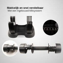 KIMO DIRECT Verstelbare Dumbbell 20KG - Dumbells - Gewichten - 2/6,5/11/15,5/20KG - Smart Dumbell - Zwart 13 KIMO DIRECT Verstelbare Dumbbell 20KG - Dumbells - Gewichten - 2/6,5/11/15,5/20KG - Smart Dumbell - Zwart -Merkloos Winkel 1200x1200 2268