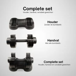 KIMO DIRECT Verstelbare Dumbbell 20KG - Dumbells - Gewichten - 2/6,5/11/15,5/20KG - Smart Dumbell - Zwart 15 KIMO DIRECT Verstelbare Dumbbell 20KG - Dumbells - Gewichten - 2/6,5/11/15,5/20KG - Smart Dumbell - Zwart -Merkloos Winkel 1200x1200 2269