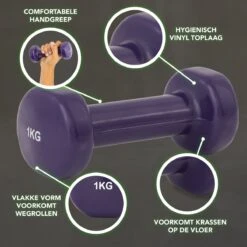 Tunturi Dumbbell Set - 2 X 1,0 Kg - Vinyl - Paars - Incl. Gratis Fitness App 18 Tunturi Dumbbell Set - 2 X 1,0 Kg - Vinyl - Paars - Incl. Gratis Fitness App -Merkloos Winkel 1200x1200 2272