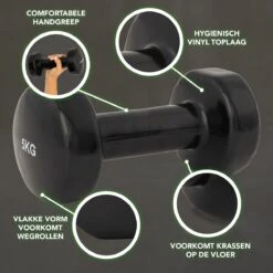 Tunturi Dumbbell Set - 2 X 5,0 Kg - Vinyl - Zwart - Incl. Gratis Fitness App -Merkloos Winkel 1200x1200 2283