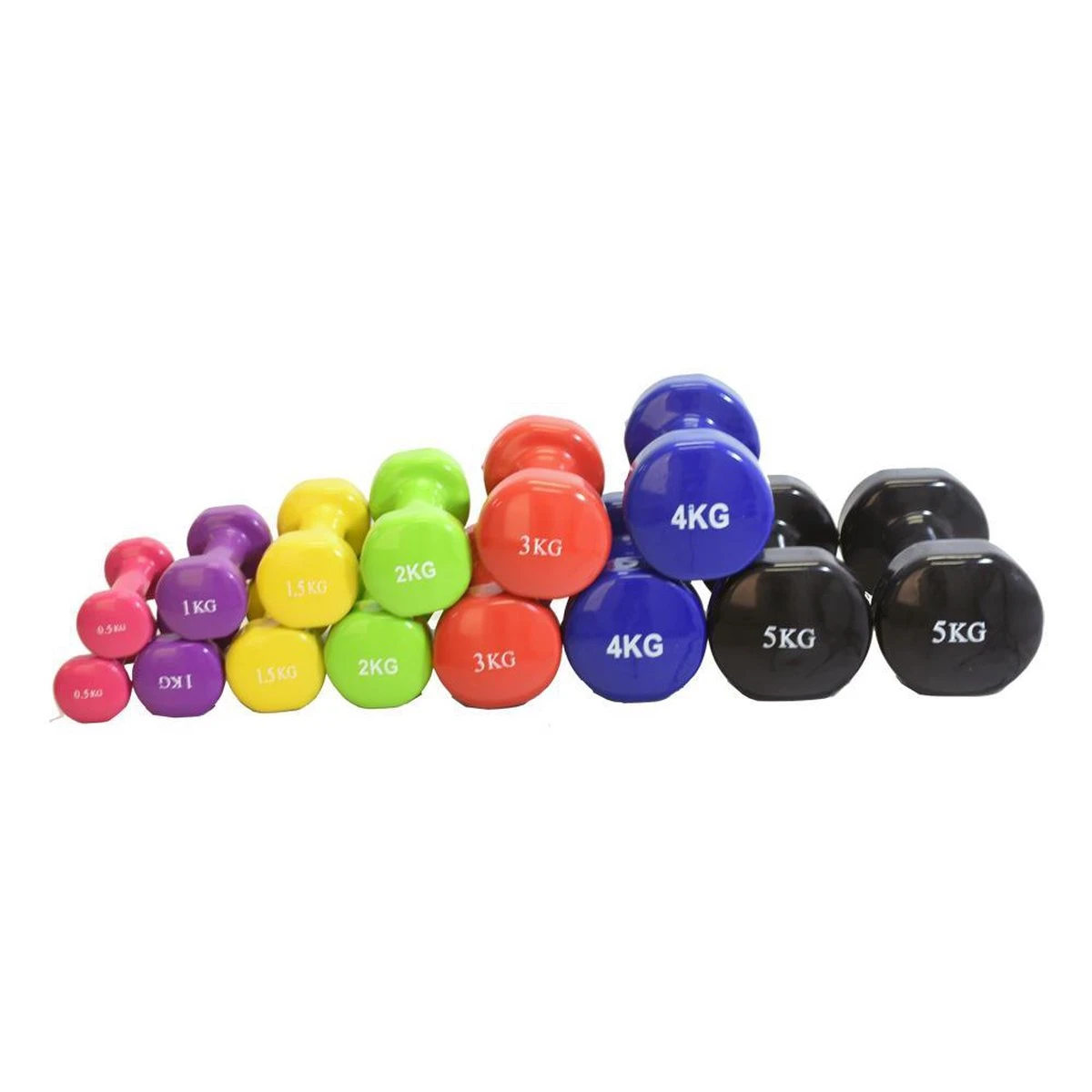 Vinyl Dumbbell Focus Fitness - 2 X 4 Kg - Blauw 5 Vinyl Dumbbell Focus Fitness - 2 X 4 Kg - Blauw - Afbeelding 3