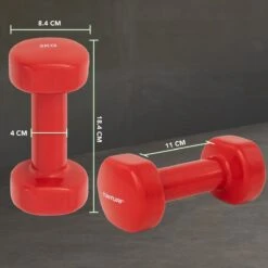 Tunturi Dumbbell Set - 2 X 3,0 Kg - Vinyl - Rood - Incl. Gratis Fitness App -Merkloos Winkel 1200x1200 2304