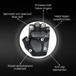 Rebela | Fietshandschoenen | MTB Handschoenen | Unisex | Custom Anti-Slip Half Finger Bike Cycling Gloves | Blauw | Maat M -Merkloos Winkel 1200x1200 231