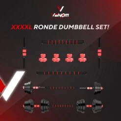 Venom Sports Verstelbare Dumbbell Set Tot 30kg - Professionele 2-in-1 Halterset Gewichten - Gebruiksvriendelijke Fitness Stang - Rood -Merkloos Winkel 1200x1200 2311