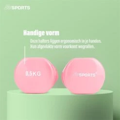 ScSPORTS® Dumbbells - 2 X 0,5 Kg - Vinyl - Pastel Roze - Gewichten - Halters -Merkloos Winkel 1200x1200 2322