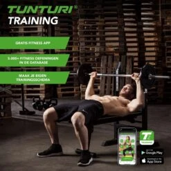 Tunturi WB20 Halterbank - Fitnessbank - Trainingsbank - Utility Bench - Opklapbaar - Bankdrukbank - Kleur: Zwart -Merkloos Winkel 1200x1200 2334