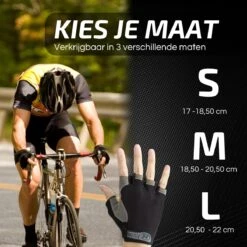 Rebela | Fietshandschoenen | MTB Handschoenen | Unisex | Custom Anti-Slip Half Finger Bike Cycling Gloves | Blauw | Maat M -Merkloos Winkel 1200x1200 236