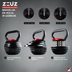ZEUZ® Verstelbare Kettlebell Tot 18 KG – Fitness Sport Set – Conditie & Krachttraining – Halters - Gietijzer -Merkloos Winkel 1200x1200 2388