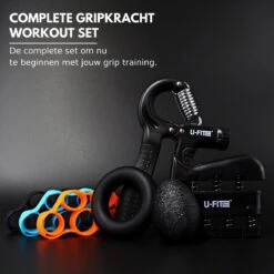 U-Fit One 7 Delige Handtrainer Set - Verstelbare Handgrip - Handknijper - Knijphalter - Stressbal - Vingertrainer - Onderarm Trainer -Merkloos Winkel 1200x1200 2499
