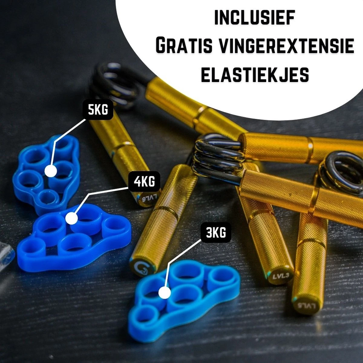 Gouden Grip Handknijper 6-Delige Premium Set 23-135kg + E-book - Handtrainer - Handgrippers - Handknijper Fitness - Knijphalter - Onderarm Trainer - Handtrainer - Heavy Grip - Buigveer 8 Gouden Grip Handknijper 6-Delige Premium Set 23-135kg + E-book - Handtrainer - Handgrippers - Handknijper Fitness - Knijphalter - Onderarm Trainer - Handtrainer - Heavy Grip - Buigveer - Afbeelding 6