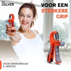 Pulver -Handtrainer 10 To 60kg Met Vingertrainer - Handknijper- Knijphalter - Armtrainer – Gewichten - Hand Knijper Set - Handgripper - Hand Gripper - Grip - Onderarm Trainer - Buigveer – Grip Trainer - Vinger - Hand Spier - Fitness - Oranje -Merkloos Winkel 1200x1200 2564
