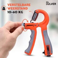 Pulver -Handtrainer 10 To 60kg Met Vingertrainer - Handknijper- Knijphalter - Armtrainer – Gewichten - Hand Knijper Set - Handgripper - Hand Gripper - Grip - Onderarm Trainer - Buigveer – Grip Trainer - Vinger - Hand Spier - Fitness - Oranje -Merkloos Winkel 1200x1200 2565